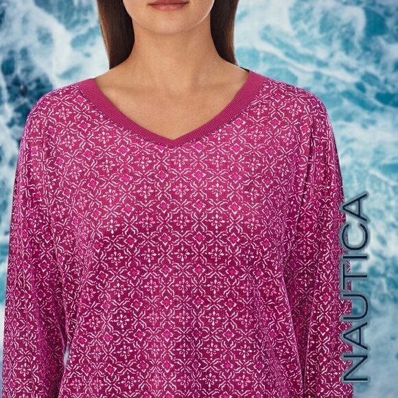 Nautica | 2 Piece Cozy Fleece Pajama Sleepwear Set | Purple | NWT - Picture 4 of 5